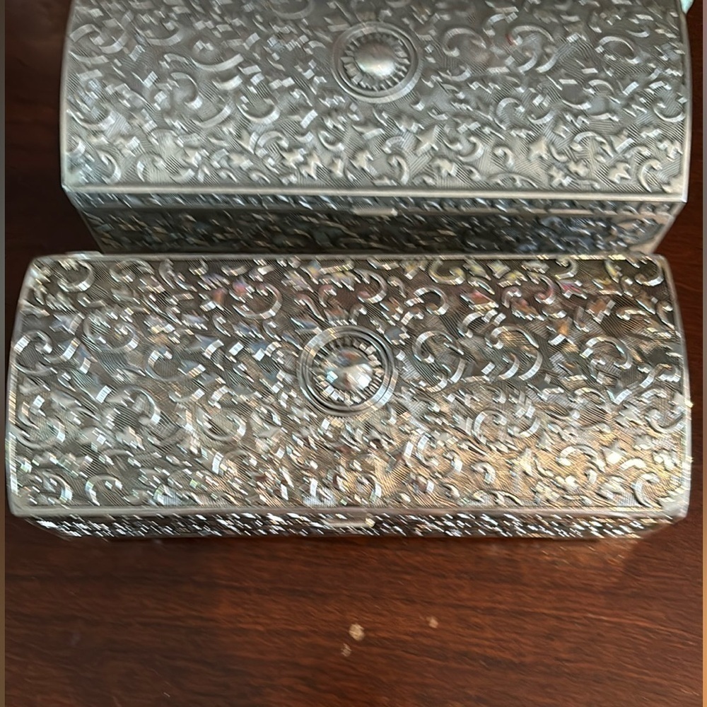 Silver ornate jewellery keys case NWOT
